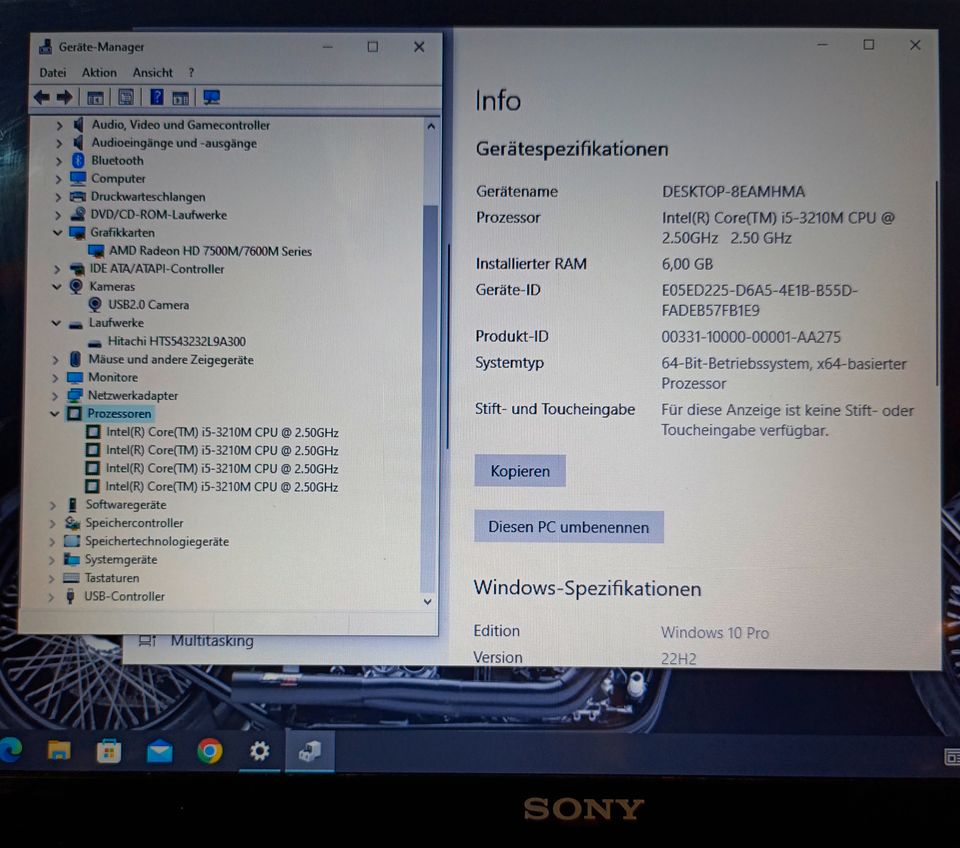 Sony Vaio SVE151J13M ;i5-CPU;6GB/320GB;Win.10;Office in Löhne