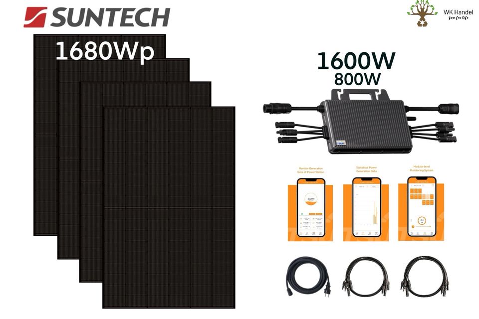 Balkonkraftwerk 1680/ 1600 Wp Suntech PV Modul T-SUN WLAN in Wahlstedt