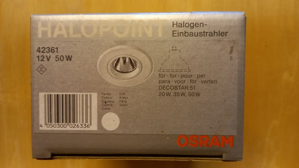 OSRAM HALOPOINT Halogen Einbaustrahler 42361 12V 50W weiß in Offenbach