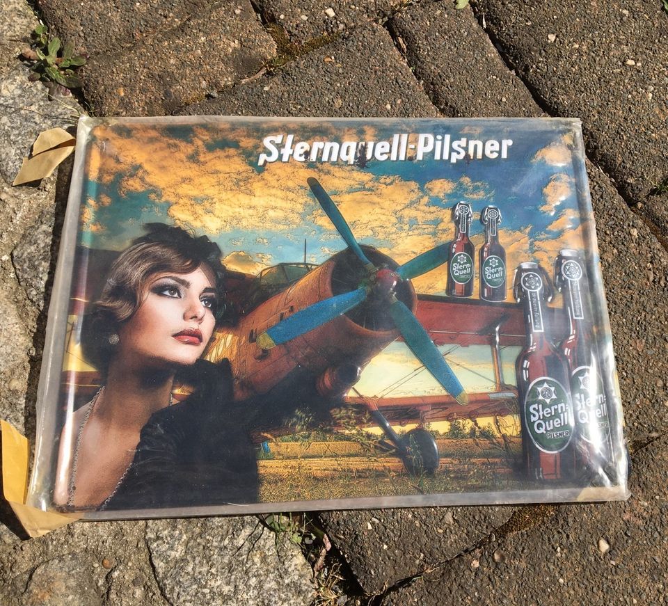 Sternquell Pilsner emaillierte Schilder OVP in Aue