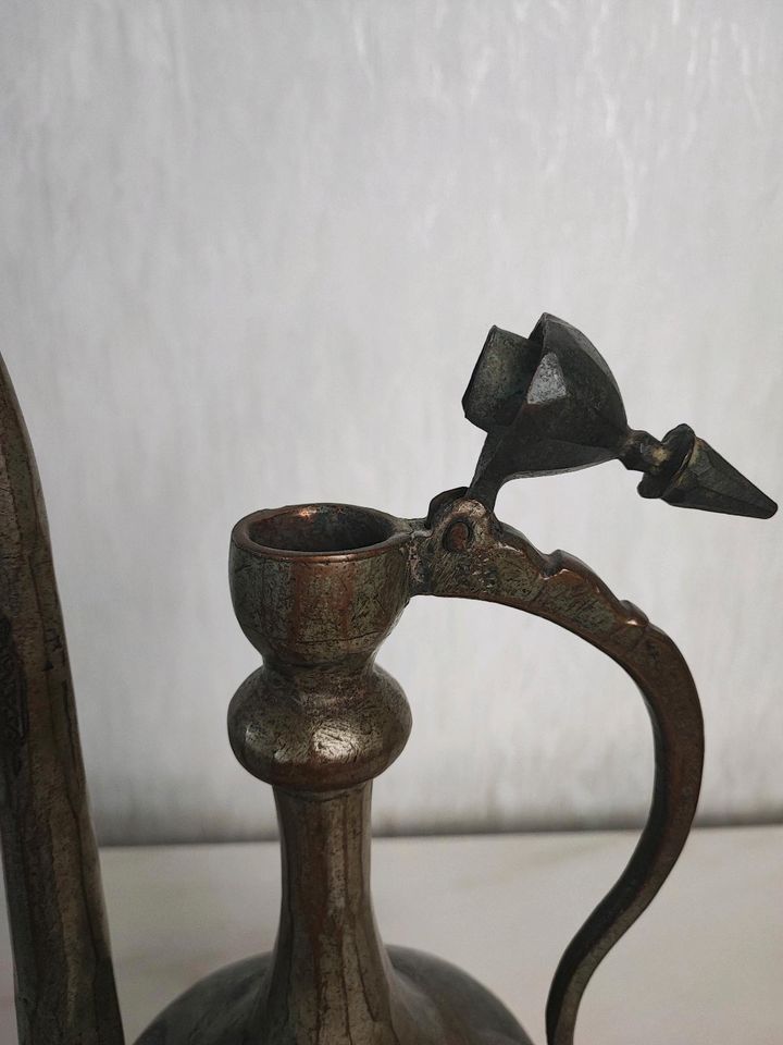 Chinesische seladon Öllampe antik Kupfer Teekanne in Aachen