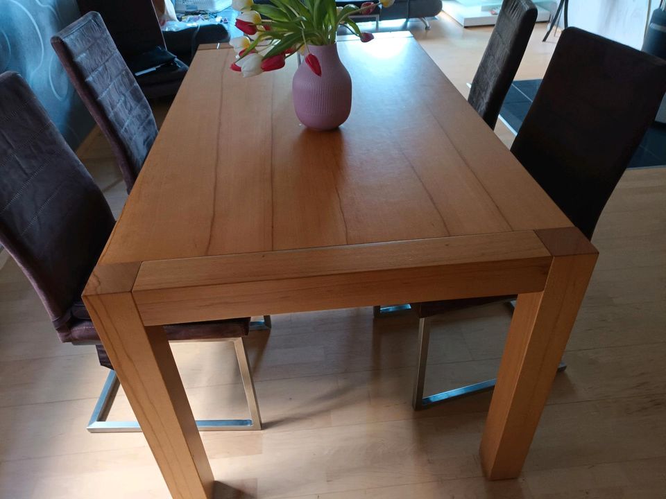 Tisch Buche, furniert, ausziehbar, von Wössner in Hettenleidelheim