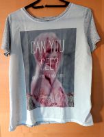 Grau - weiß - rosa T-Shirt "Glamour", Rosen und Portrait Motiv, S Sachsen-Anhalt - Halle Vorschau