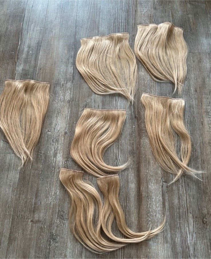 Seamless Clip in Echthaar Extensions blond 30cm 127g in Samswegen