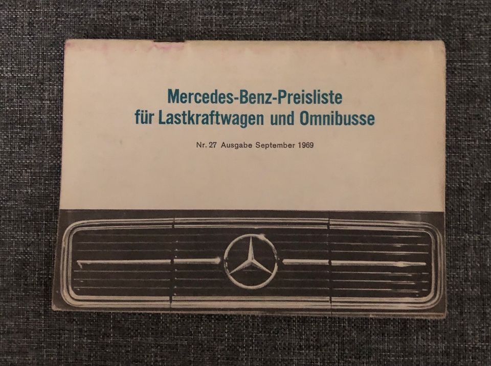 Mercedes-Benz Preisliste für Lastwagen und Omnibusse 09/1969 in Bonn