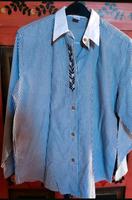 Damen C&A Vintage Bluse Gr.38 blau gestreift mit Blumen Stickerei Kr. Passau - Passau Vorschau