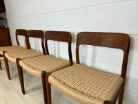 4 Vintage Teak MØLLER 75 paper cord Stühle dining chairs 60er Niedersachsen - Delmenhorst Vorschau