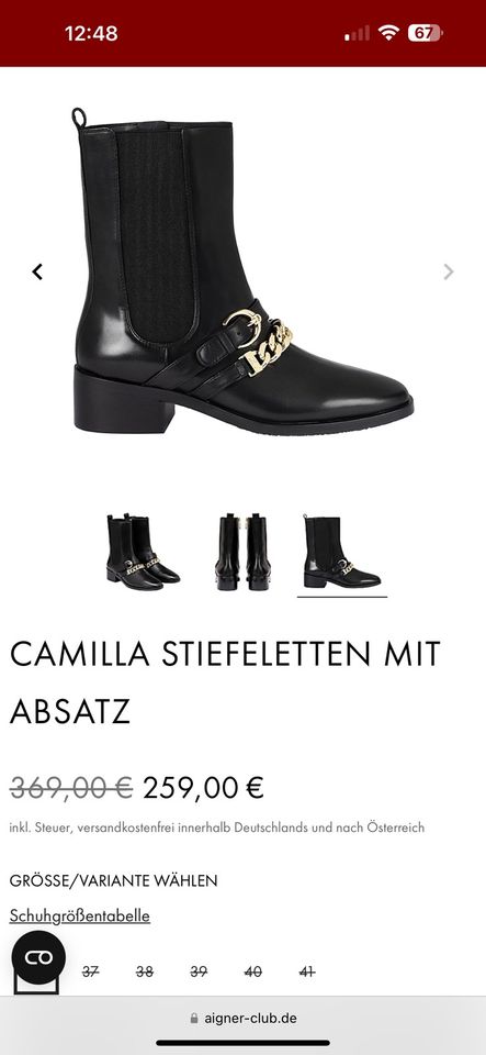 Aigner Chelseaboots Stiefeletten Schuhe Gr. 39 in München