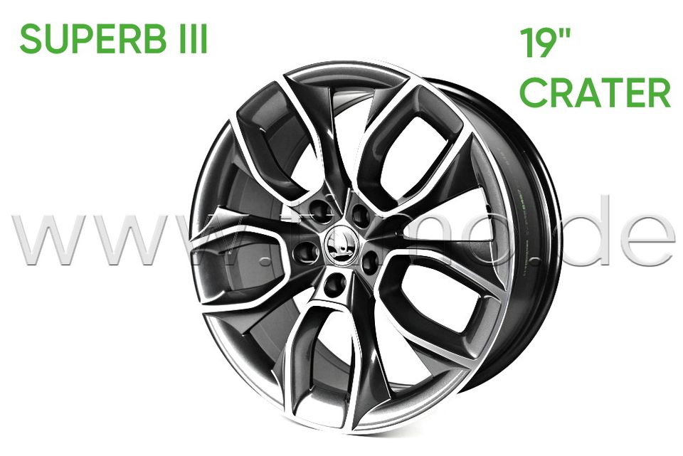 1x Alu Felge MANASLU (CRATER) 19" - original - SKODA SUPERB/499€* in Würzburg