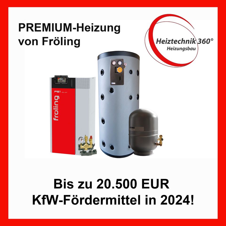 Pelletheizung 20 kW FRÖLING PE 1  Speicher incl. Einbau Förderung in Landsberg (Saalekreis)