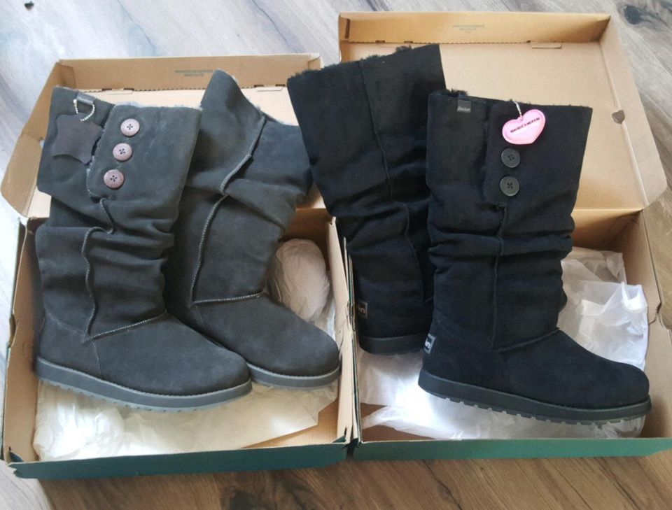 Skechers Stiefel grau schwarz Größe 10 zwei Paar neu ungetragen in  Sachsen-Anhalt - Zeitz | eBay Kleinanzeigen ist jetzt Kleinanzeigen