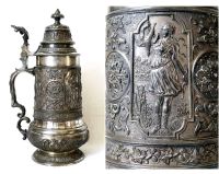 Gründerzeit Zinnkrug Zinn Pokal Felsenstein & Mainzer um 1880 Sachsen-Anhalt - Gommern Vorschau