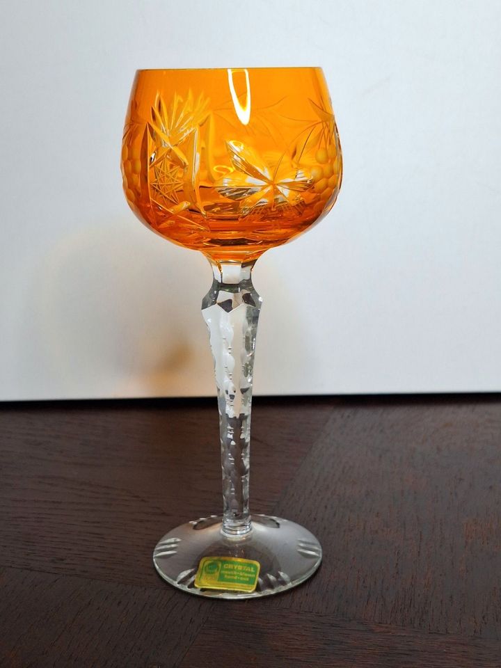 Weinglas, Bleikristall,  Lausitzer Glas, mundgeblasen, 60er 70er in Neumünster