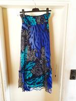 Nicowa Maxirock 100% Seide crinkle bunt Rock  blau transparent XL Bayern - Kempten Vorschau