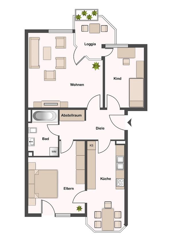 Erdgeschosswohnung in ruhiger und zentraler Lage in Altenbauna zu vermieten in Baunatal