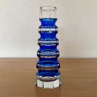 Glas Vase Meltzer Blau Facetten Art Deco 24 cm Blockvase Vintage! Nordrhein-Westfalen - Velbert Vorschau