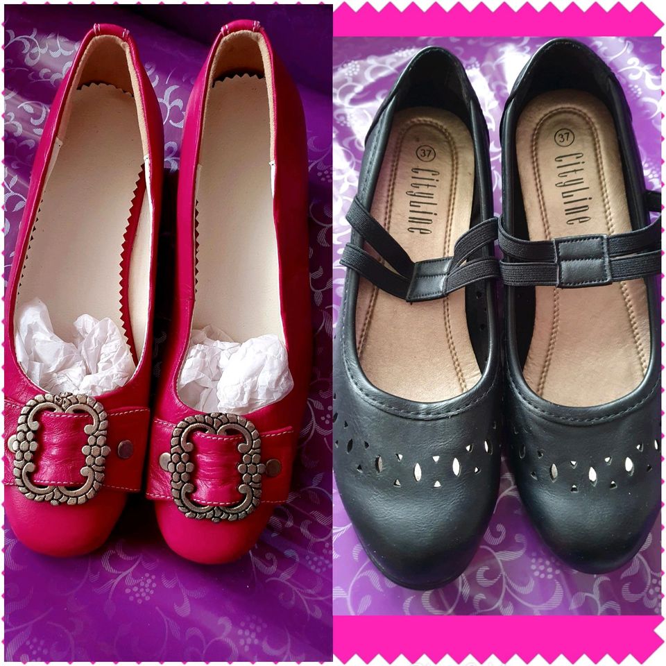 2 Paar Schuhe, passend zum Dirndl/Kleid, Gr.36, pink und schwarz in Kiel