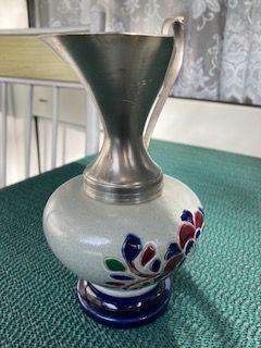 Vase Kelch Kanne Keramik Zinn handbemalt und signiert 17 cm in Koblenz