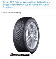 Nagelneue Bridgestone Blizzak 215/55R16 97H Niedersachsen - Isernhagen Vorschau