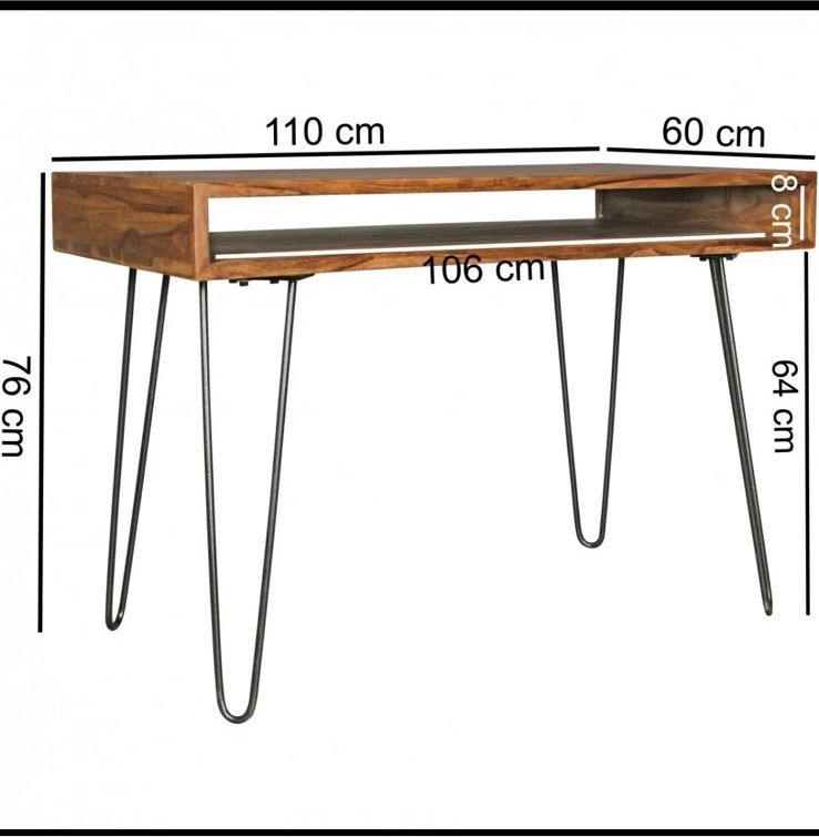 Schreibtisch Sheesham Massivholz 110x60 cm in Blaustein