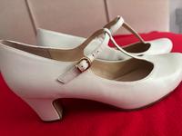 Sandalen Absatz & Schnalle gold weiß Hochzeit Standesamt Gr. 40 Bayern - Augsburg Vorschau