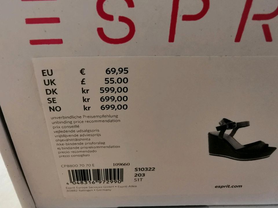 Esprit Sandalen Keilabsatz Plateau Gr. 40 neu in Flein