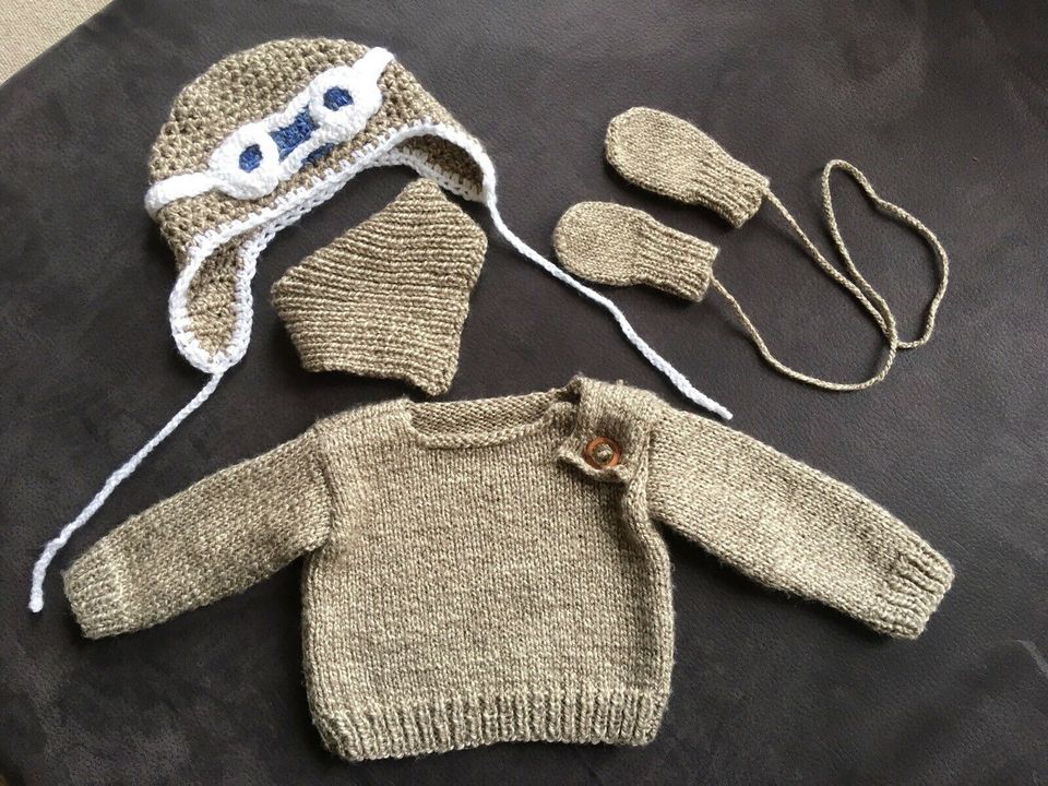 Dawanda❤️ Set Pulli Mütze Loop & Handschuhe Handarbeit in Hamburg