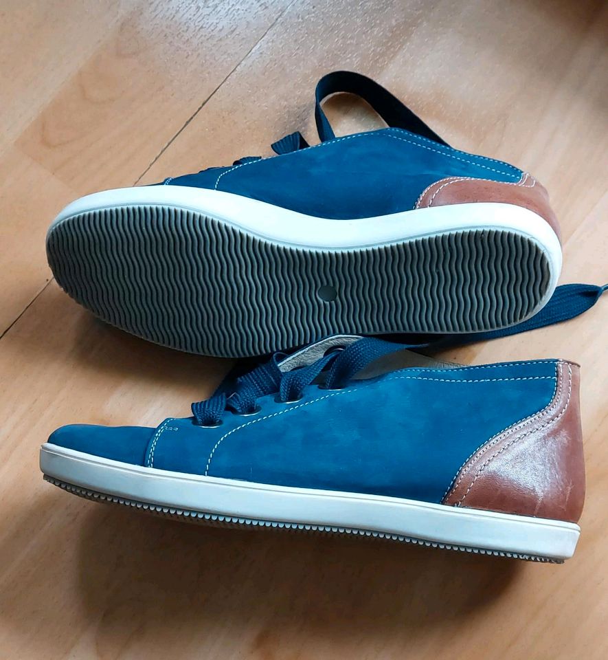Semler Select Sneaker - neuwertig Velour blau Glatleder braun in Böhl-Iggelheim