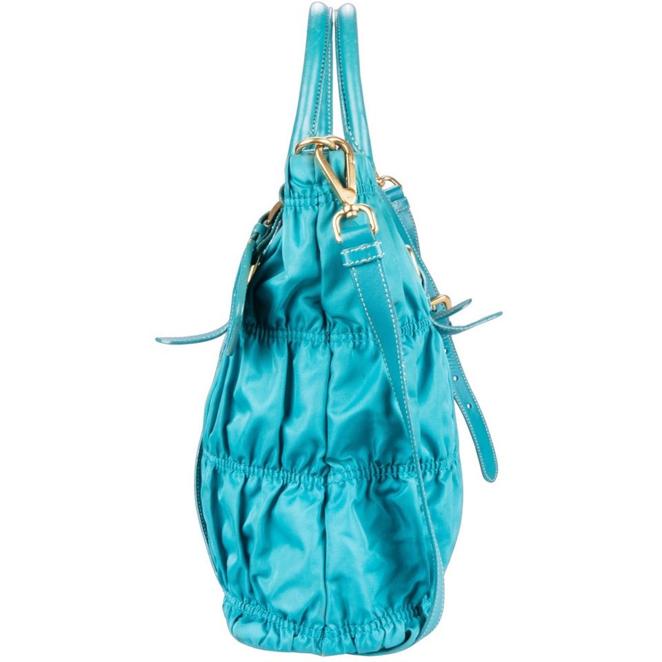 Prada Blue Nylon Gaufre Shopper Bag in Halle