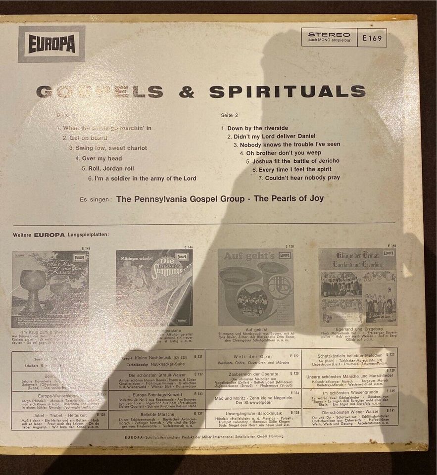 LP aus Sammlung Gospels & Spirituals Europa E169 in Rangendingen