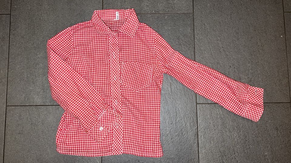 Cowboy Hemd rot weiß kariert Größe 128 in Würselen
