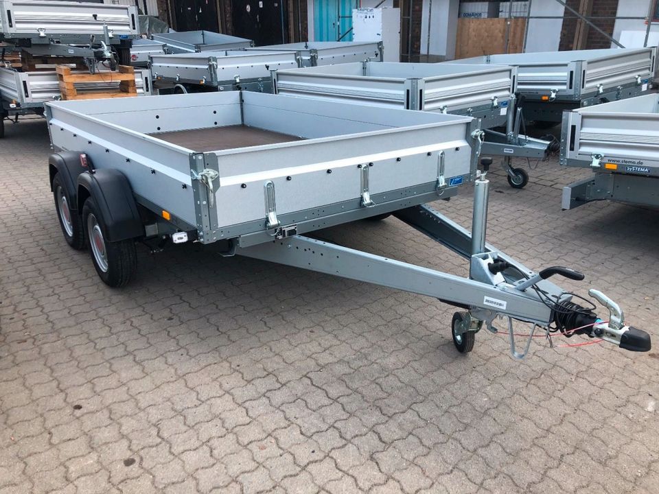 ❗❗❗SONDERPREIS❗❗❗ SySTEMA Tieflader ST 20-30-18.2 24279.001 301x183cm zGG 2000kg Tandemachse Kastenanhänger Rampen Plane Spriegel Gitteraufsatz GaLaBau Umzug Garten Paletten Gabelstapler 100km/h in Leipzig