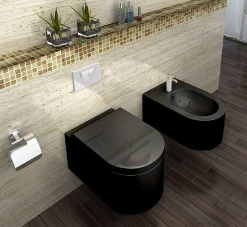 Lagerausverkauf ! Schwarz Wand WC beschichtet mit Softclose Sitz in Hamburg