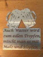 Spruchschild BBQ Bier Edelrost Cortenstahl Edelstahl Bayern - Waldstetten Vorschau