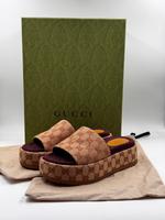 Gucci Plateau Sandalen T.Original GG Gr. 38½ Beige/Ruggine Innenstadt - Köln Altstadt Vorschau