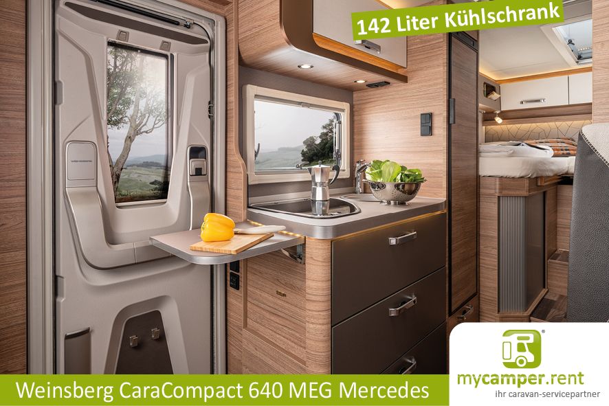 Buchungslücke Weinsberg CaraCompact 640 MEG Edition Pepper Mercedes mieten Deluxe Wohnmobil 170PS Automatik Smart TV und Satanlage Sprinter 3,5t Zulassung IsoFix Autark-Solar Paket in Kerken