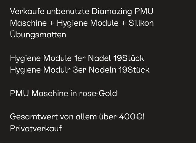 Diamazing PMU Maschine + Zubehör in Woldegk