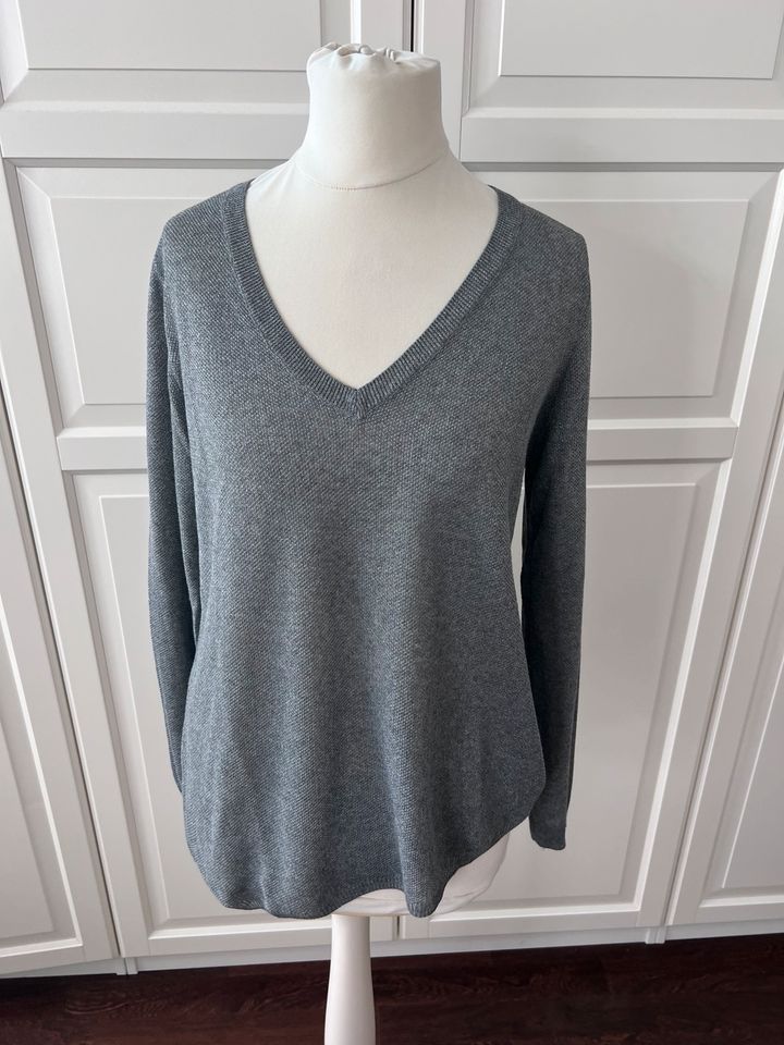 Massimo Dutti, Damen V- Pullover Damen transparent, grau, Gr S in Hamburg