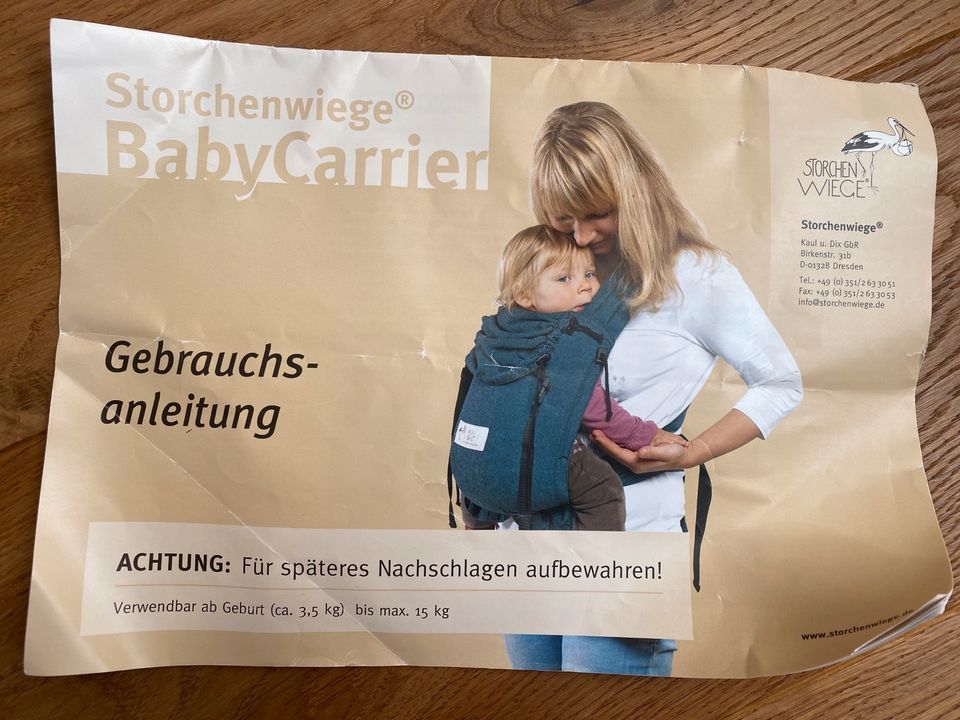 Babytrage Baby Carrier Storchenwiege in Bobritzsch-Hilbersdorf