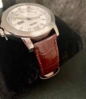Klassische Armbanduhr - braunes Lederarmband - weiß/silber - neu Rheinland-Pfalz - Mainz Vorschau