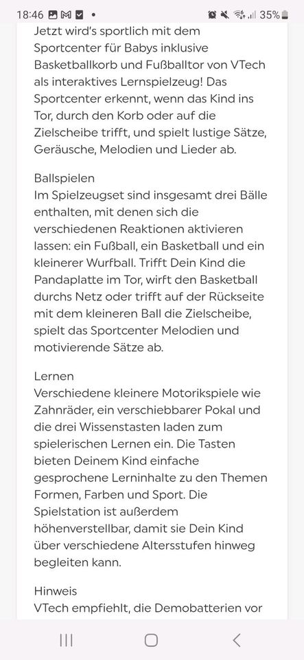 Vtech Sportcenter Jungen Fußball Basketball in Neustadt a.d.Donau