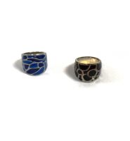 2 x Damen Edelstahl Ring Silberfarben Blau und Schwarz ca. 17 mm Hessen - Herleshausen Vorschau