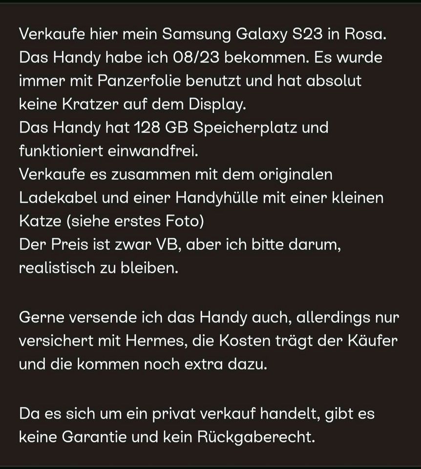 Samsung Galaxy S23 im Rosa in Kiel