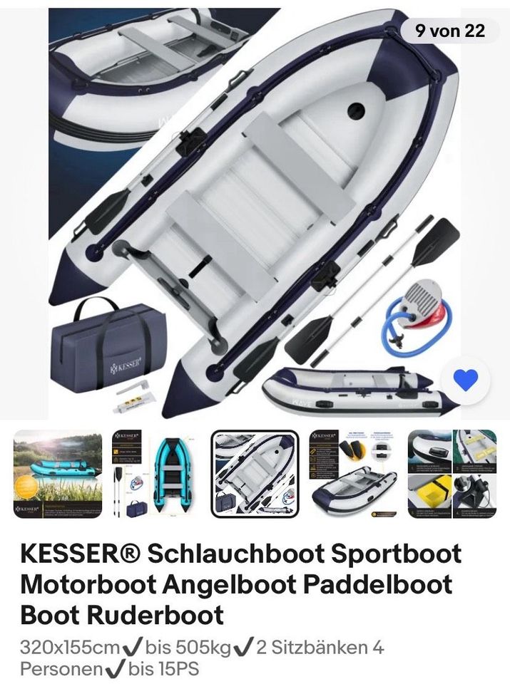 Kesser Schlauchboot mit 5PS Motor * neuwertig* 3,20m 4Pers. in Bergheim