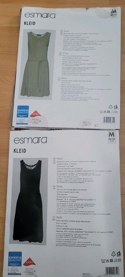 Kleid Gr. 40 42 grün u schwarz mit Viskose u Spitze neu Esmara in Rostock