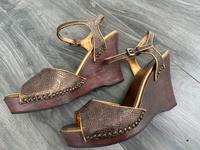 Original Prada Clogs Sandalen Gr.40 Metallic Leder Bayern - Tiefenbach Vorschau