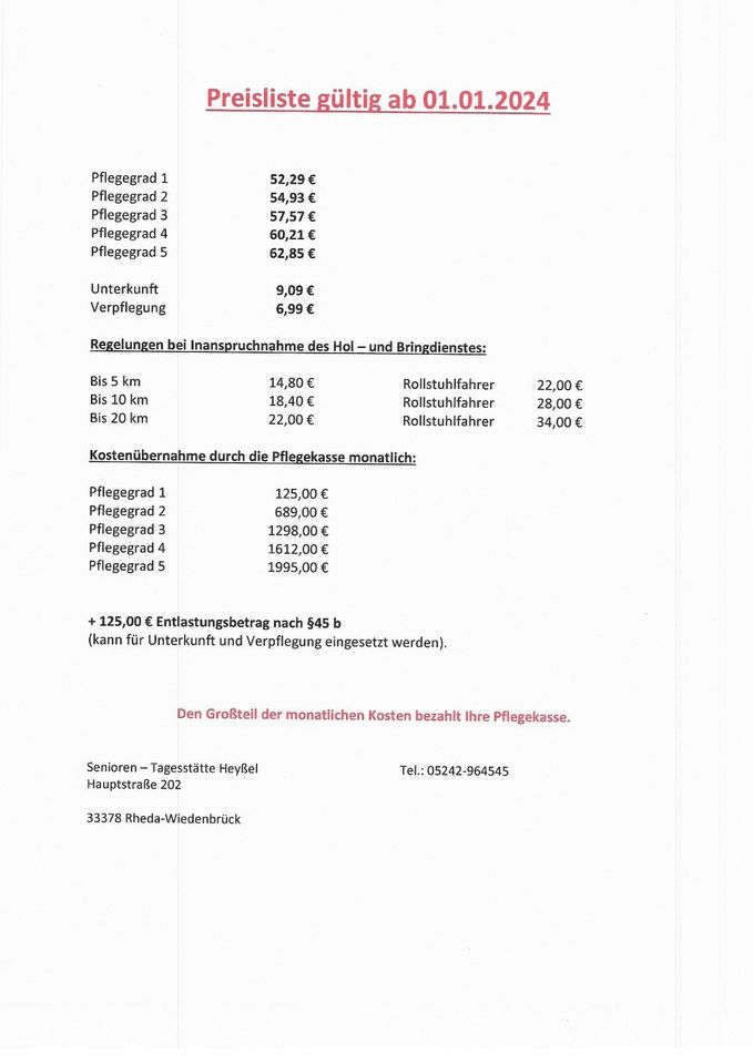 Senioren-Tagesstätte Heyßel, Rheda in Rheda-Wiedenbrück