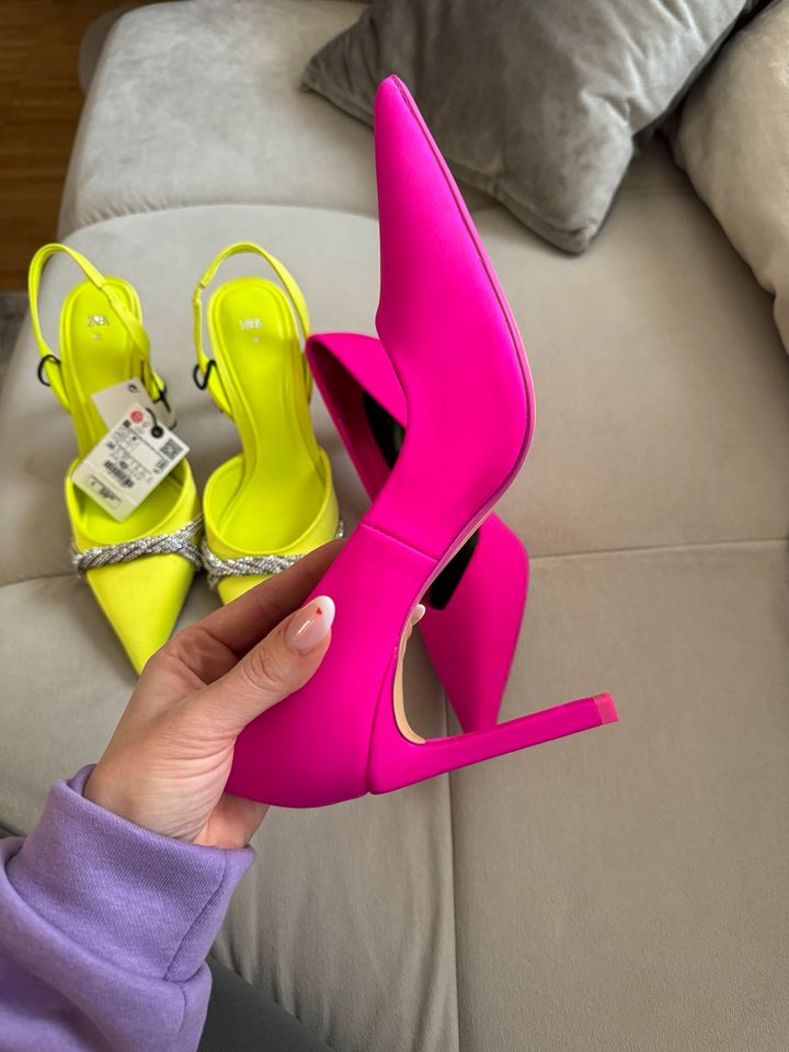 Zara High Heels neon gelb neon pink 38 in Augsburg