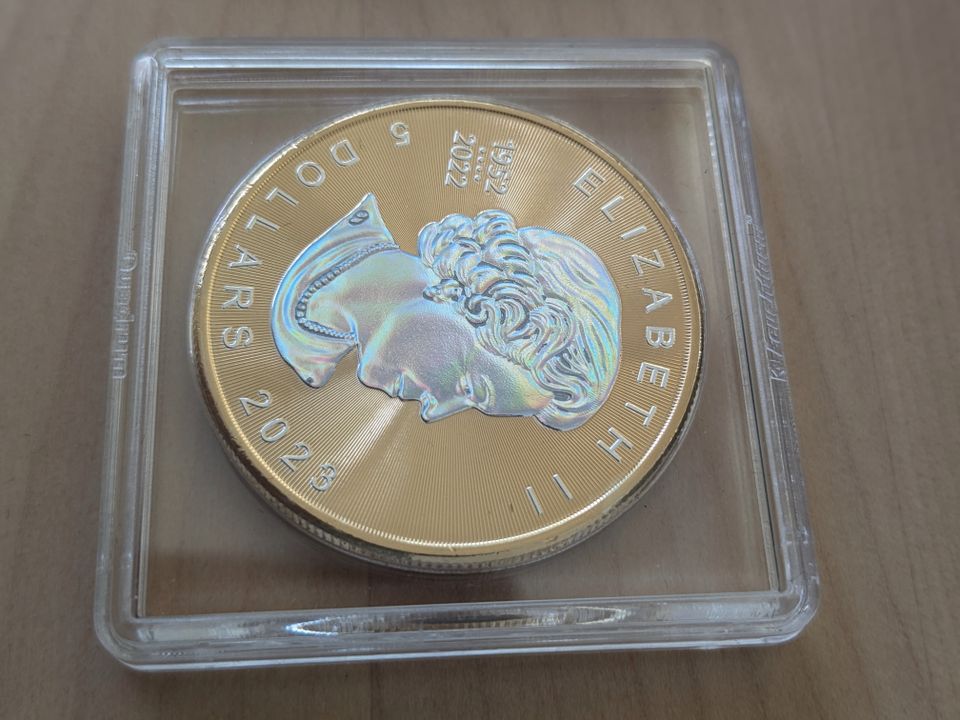 1 Unze Silber Maple Leaf 2022 Golden Hologramm Edition in Leipzig