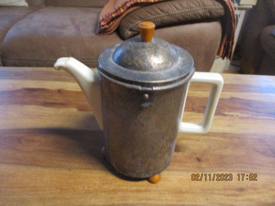 sehr alte WMF Kaffeekanne mit Thermohaube, Bauscher Weiden in Au